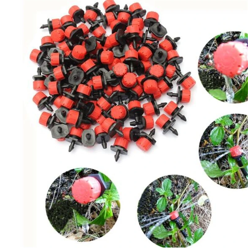 

50 Packs Garden Drip Irrigation Eight Hole Red Riding Hood Adjustable Drip Garden Irrigation Supplies