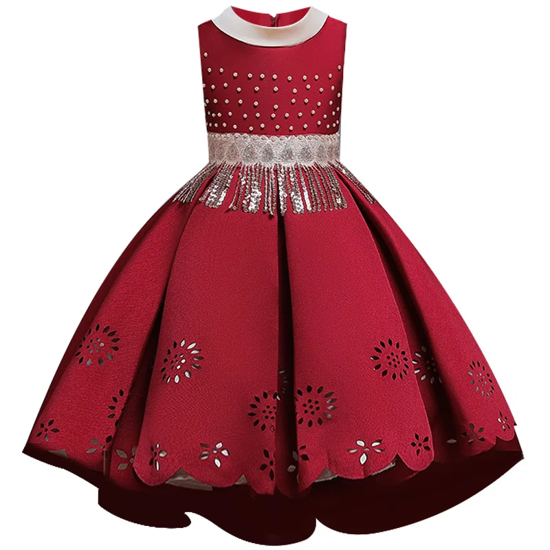 Женское платье с цветочным рисунком принцессы бусинами и хвостом для вечеринки в