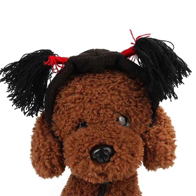

1pcs Cosplay Pet Dog Cat Hat Funny Braid Hat Puppy Cat Halloween Party Costume Hat Cap for Small Dogs Cats High Quality Dropship