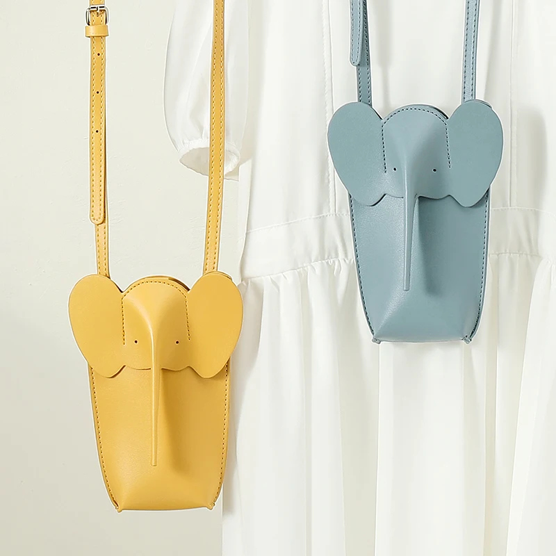 Универсальный мини-чехол для смартфона со слоном из искусственной кожи