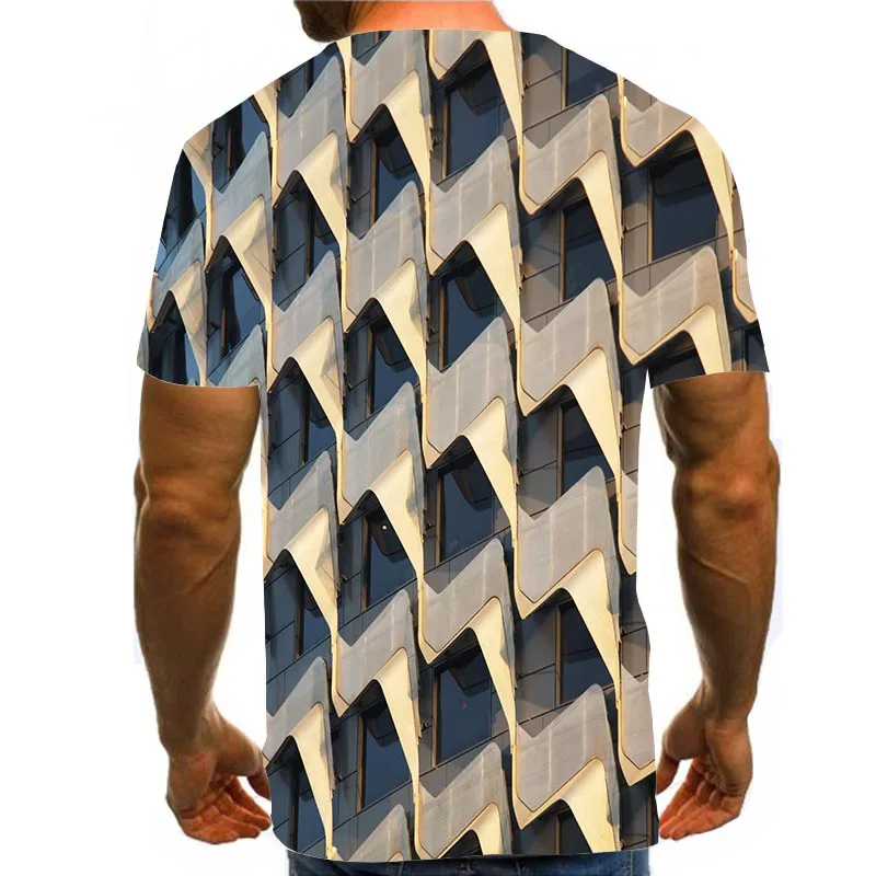 

Men Graphic T Shirts 3D Print Shirt Round Neck Summer Short Sleeve Abstract Tops Psychedelic Tees