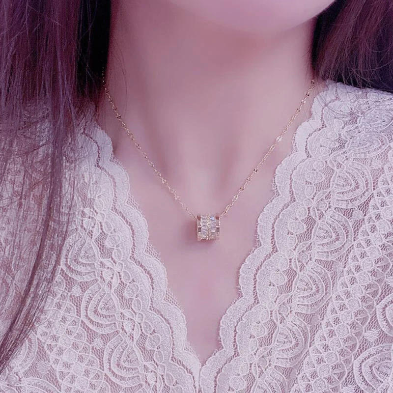 Женские Геометрические Ожерелья с подвеской фианитами|Цепочки| |