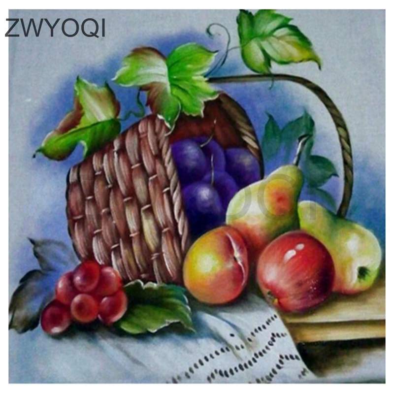 Полная квадратная Алмазная вышивка Виноград Груша apple IPhone X полная круглая