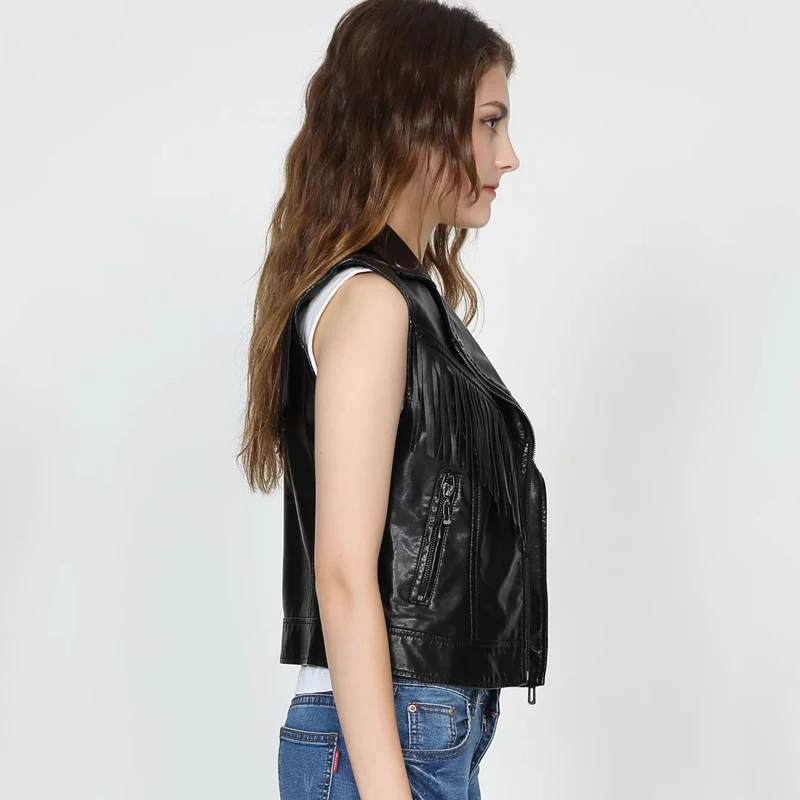 Куртка-жилет TMODA260 Za Женская из искусственной кожи модная верхняя одежда