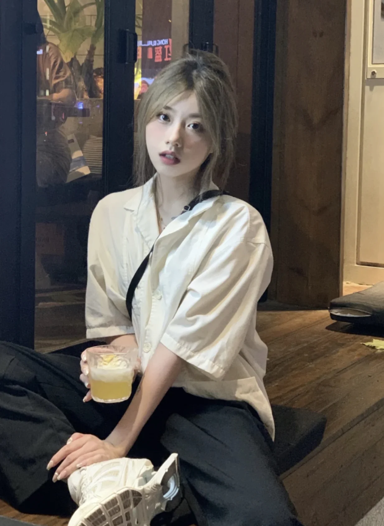 Рубашка женская свободная с коротким рукавом белая | Женская одежда