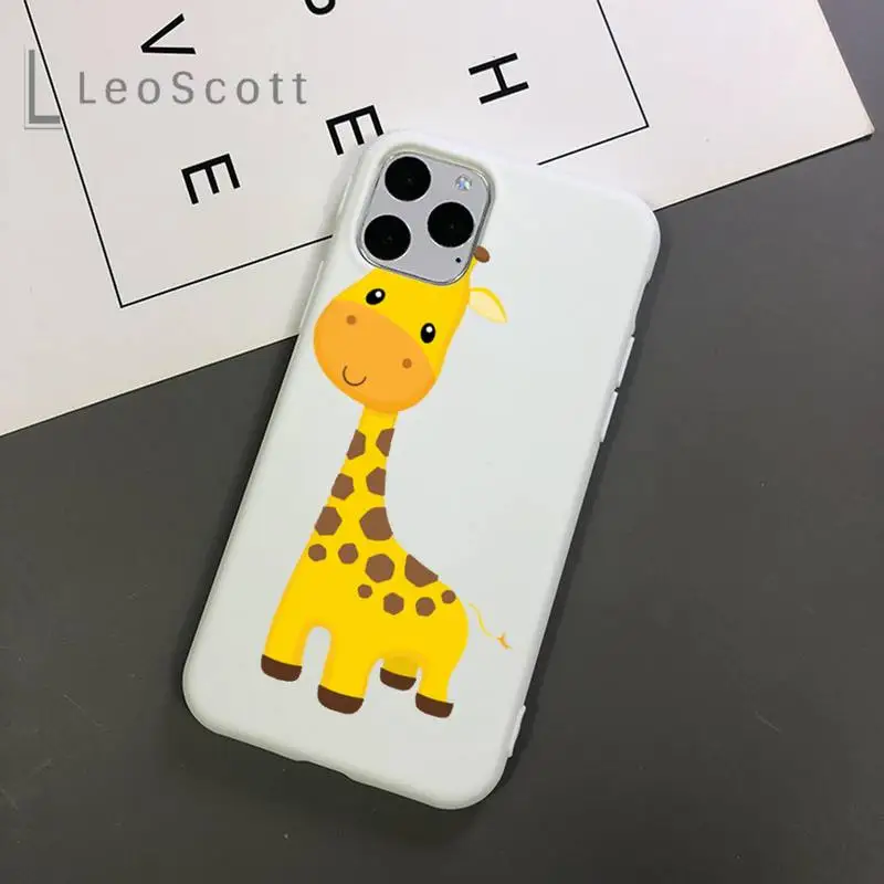 

Cute Cartoon Giraffe lovely Phone Case Candy Color for iPhone 11 12 mini pro XS MAX 8 7 6 6S Plus X 5S SE 2020 XR