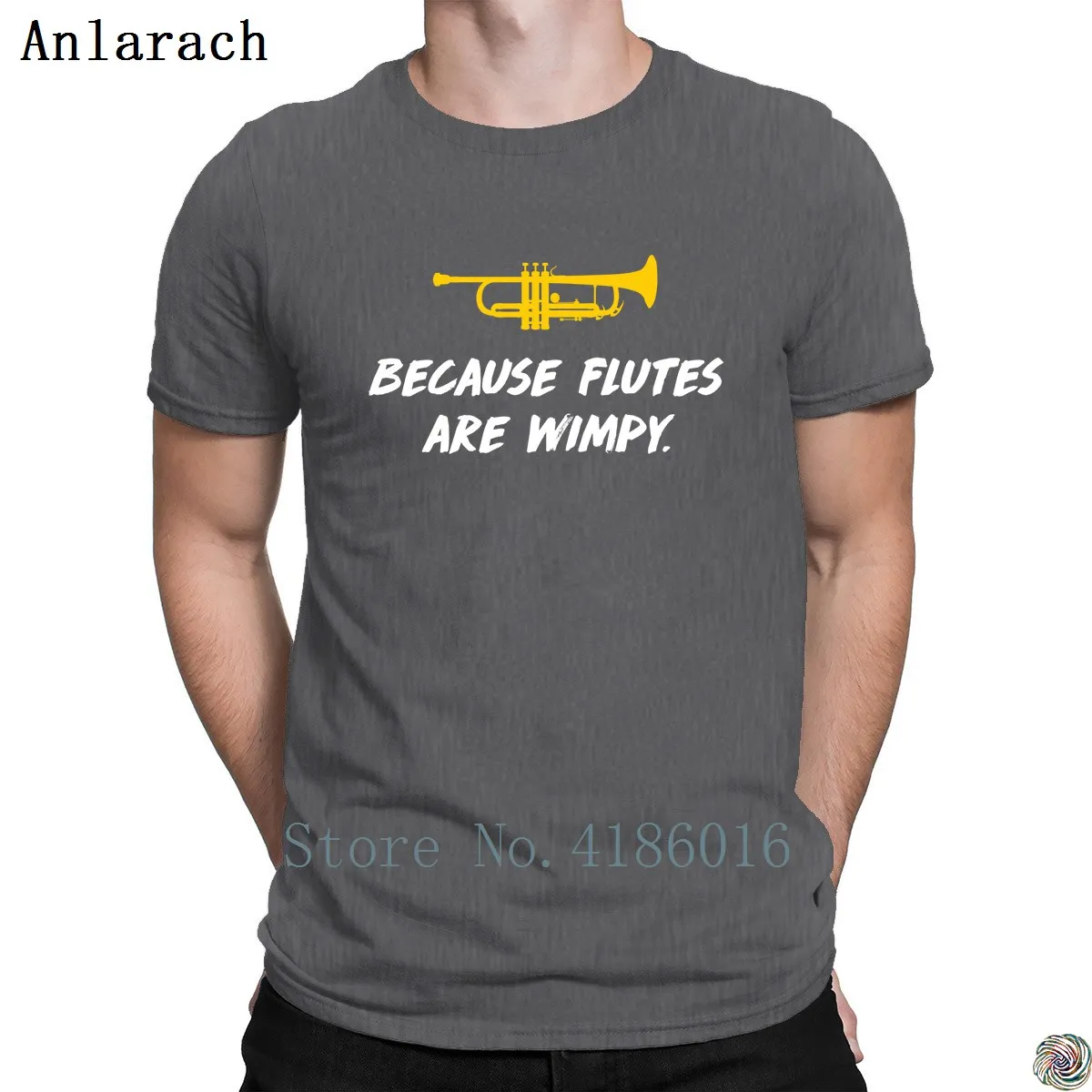 Flutes are Wimpy Trumpeter Band Geek Футболка Топ на заказ для отдыха мужская футболка фанки 100%