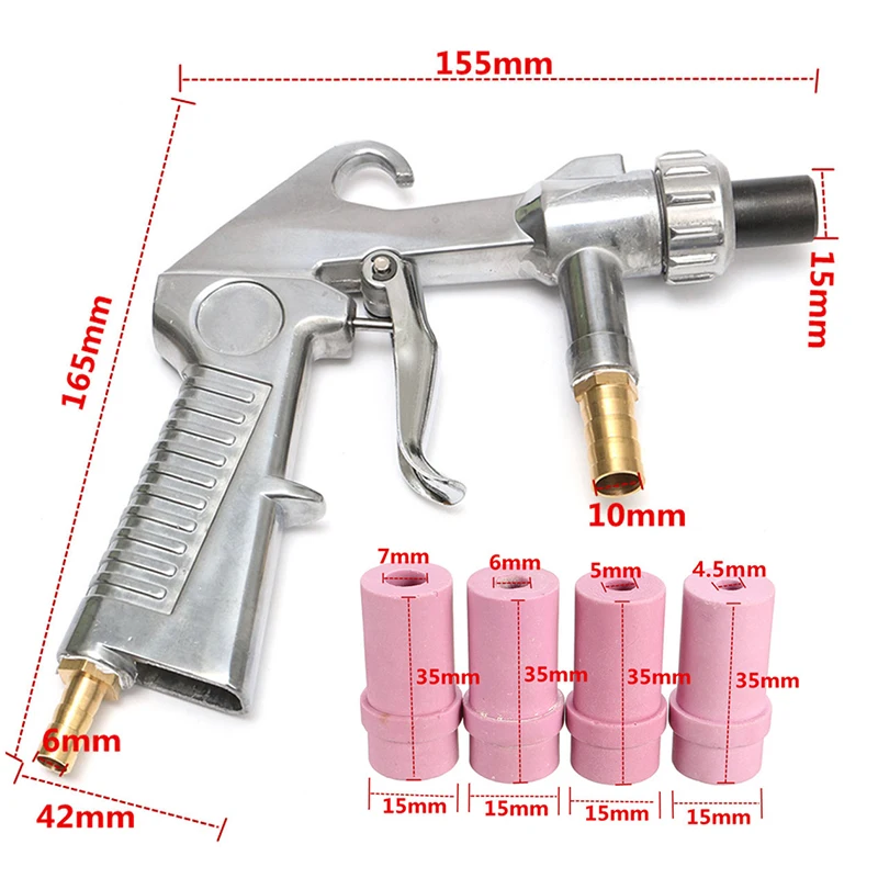 

Sand Blaster Feed Blast Air Siphon Ceramic Nozzle Glass Derusting Sand Blasting Tool Kit JDH88