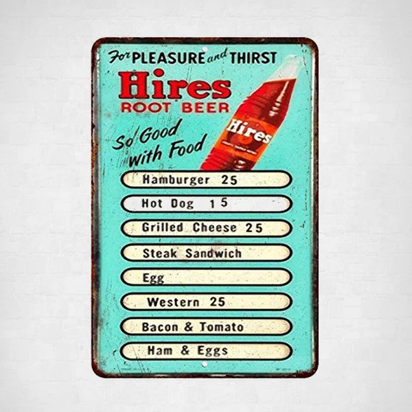 Винтаж нанимает меню настенная вывеска Настенный декор для Офис Бар Паб Магазин