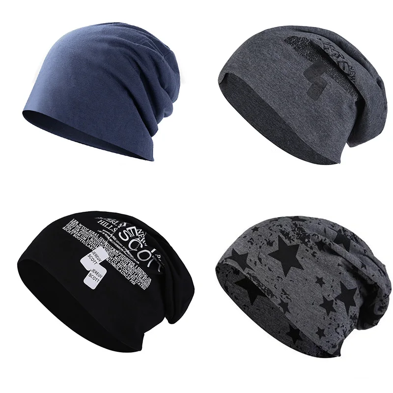 

Men Women Fashion Knitted Beanie Hat Hip-Hop Slouchy Hats Thin Printing Letter Stars Cap Cycly Unisex Soft Warm Skullies Caps