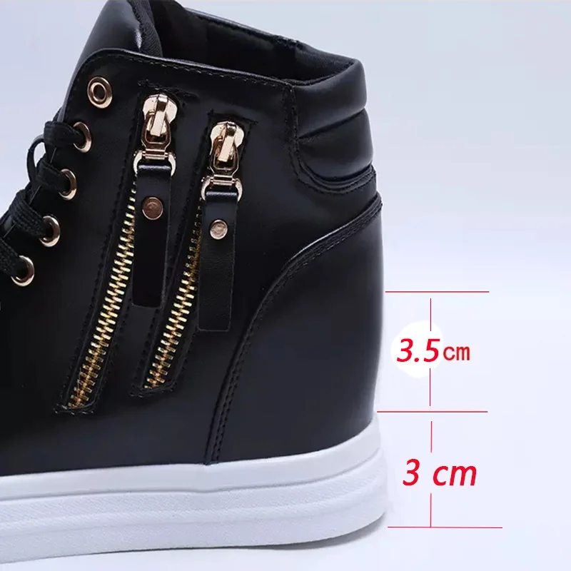 Высокие женские кроссовки увеличивающие рост спортивные ботинки для бега белого