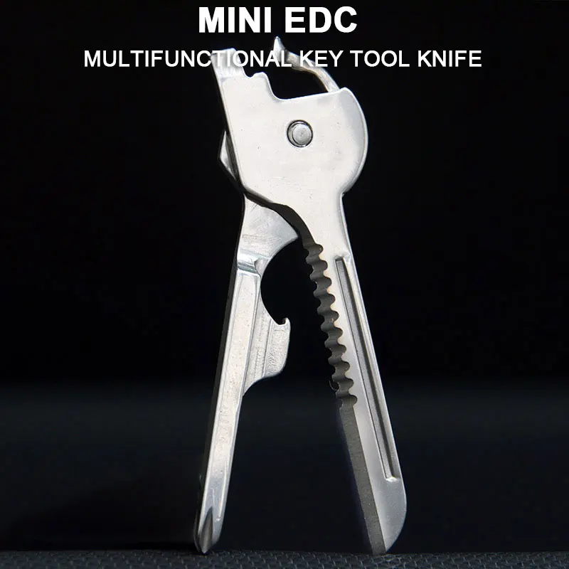 S05 6 в 1 универсальный стальной брелок мини нож многофункциональный складной