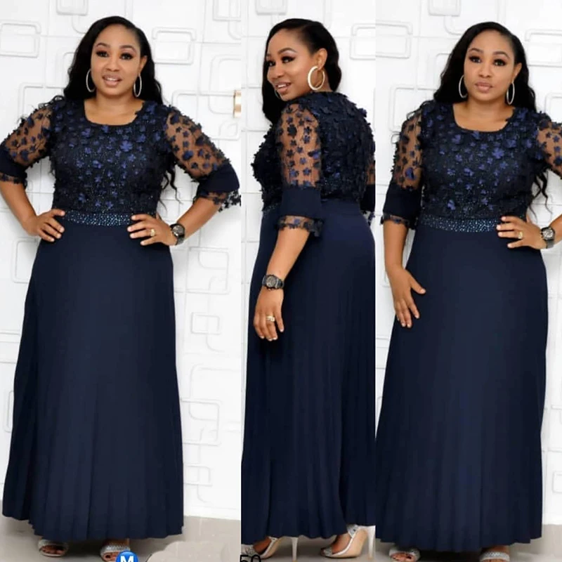 Длинные африканские платья женские с длинным рукавом африканский дизайн кружева
