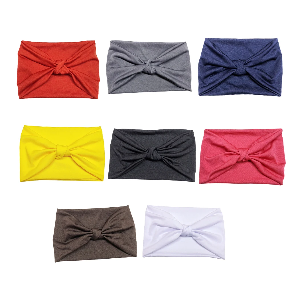 

8x Women Wide Sport Headband Stretch Elastic Yoga Running Headwrap Hair Band