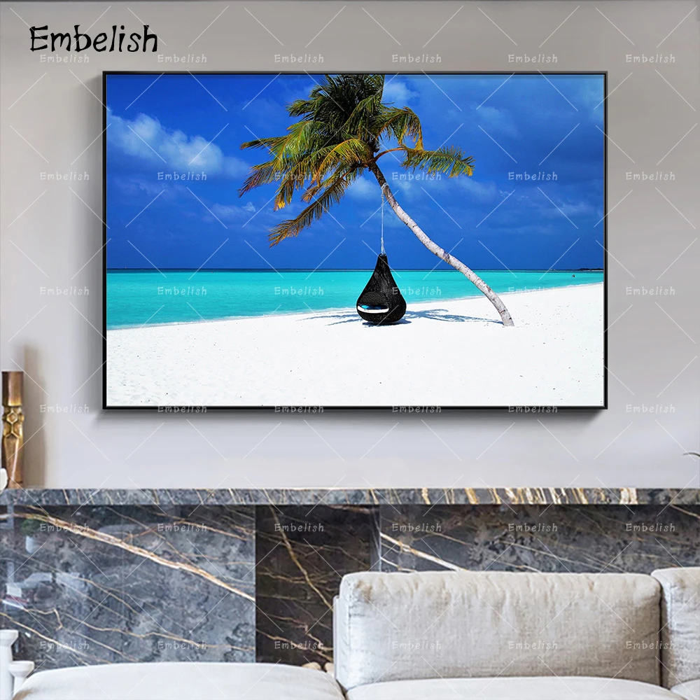 

Embelish 1 Pieces Beach And Blue Sty Landscape Modern Home Decor Wall Art Pictures For Living Room HD Print On Canvas Paintings