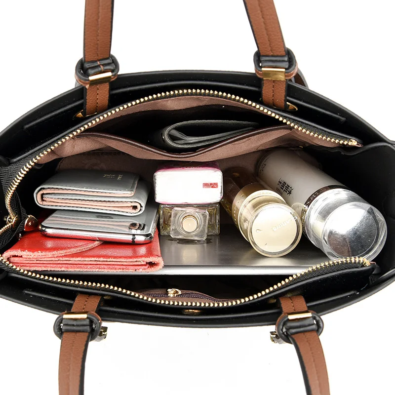 

LIKETHIS Luxury Designer Black Handbags for Women Famous Branded Pu Leather Female Fashion Casual Shoulder Crossbody Bag Bolsos