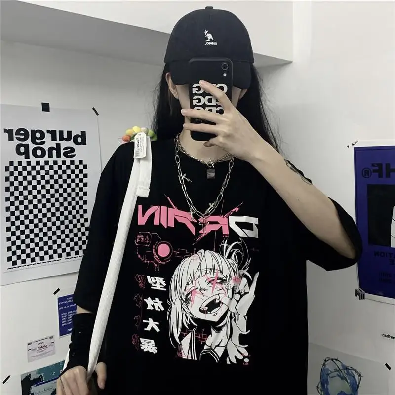 Женская футболка с рисунком из японского аниме harajuku kawaii уличная летняя в стиле