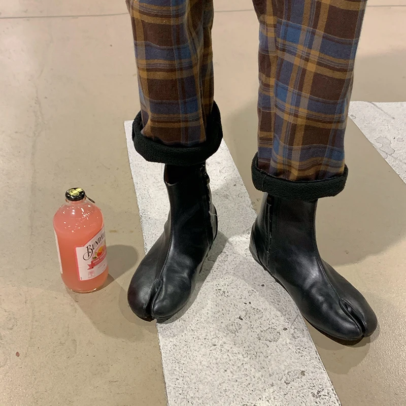 

Harajuku Plaid Pants Women High Waist Winter Thick Brown Checked Straight Trousers Female Korean Fashion Casual Palazzo