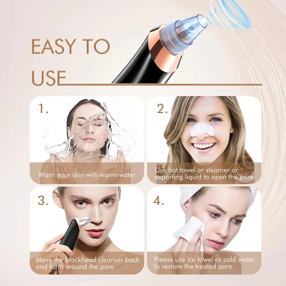 

Face Cleaner Acne Electric Blackhead Remover Black Dot Pimple Microcrystalline Deep Nose Cleane Pore Blackhead Skin Care Machine