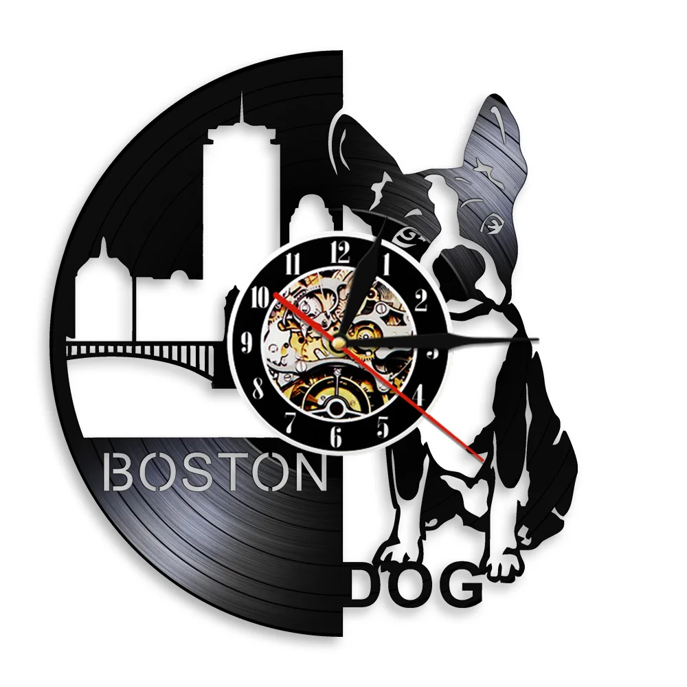 Boston Terrier Vinyl Record Wall Clock Silent Wall Clock Boston Dog Unique Home Decor Wonderful Gift For Any Occasion