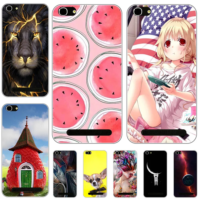 Силиконовый чехол для Doogee Y200 5.5 дюймов, мягкий TPU, защитный задний телефонный чехол с рисунком волка, цветов, кошки и розы