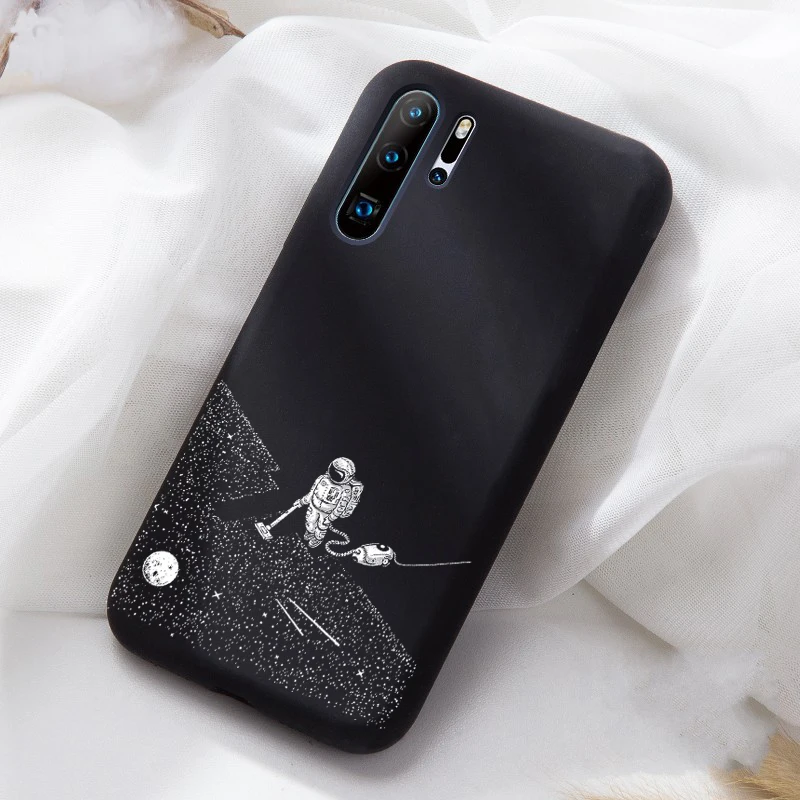 Мягкий ТПУ Матовый чехол с космонавтом луной для huawei P20 P20Lite P20Pro P30 чехол Fundas Coque чехол для huawei Honor 10 20 чехол