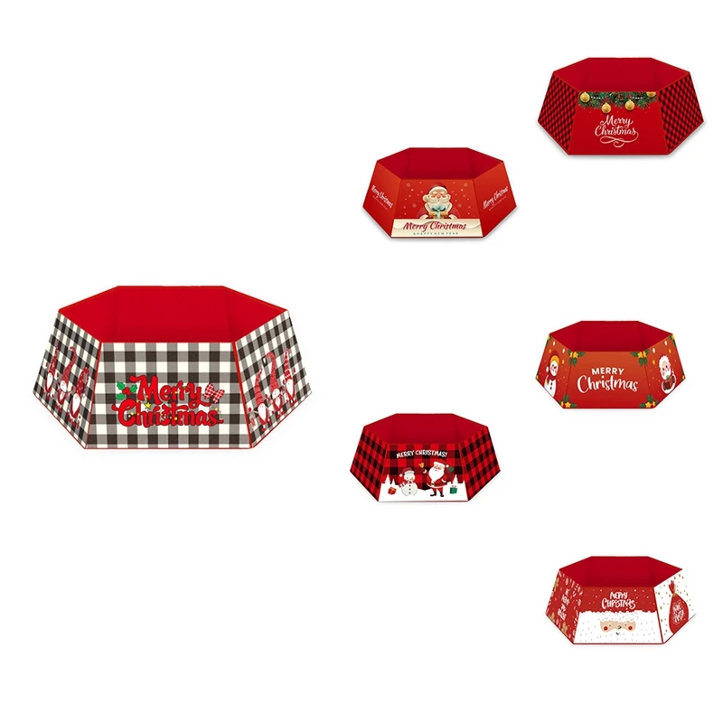 

Red Christmas Tree Collar, Christmas Tree Ring, Easy-To-Set Tree Skirt Tree Base Cover to Decorate Your Holiday