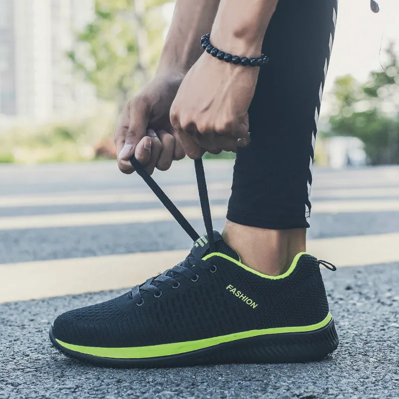 

2020 Men Sports Shoes Outdoor Walking Shoes Men Lightweight Sneakers Black Sports Sneakers Dropship Plus Size 38-48