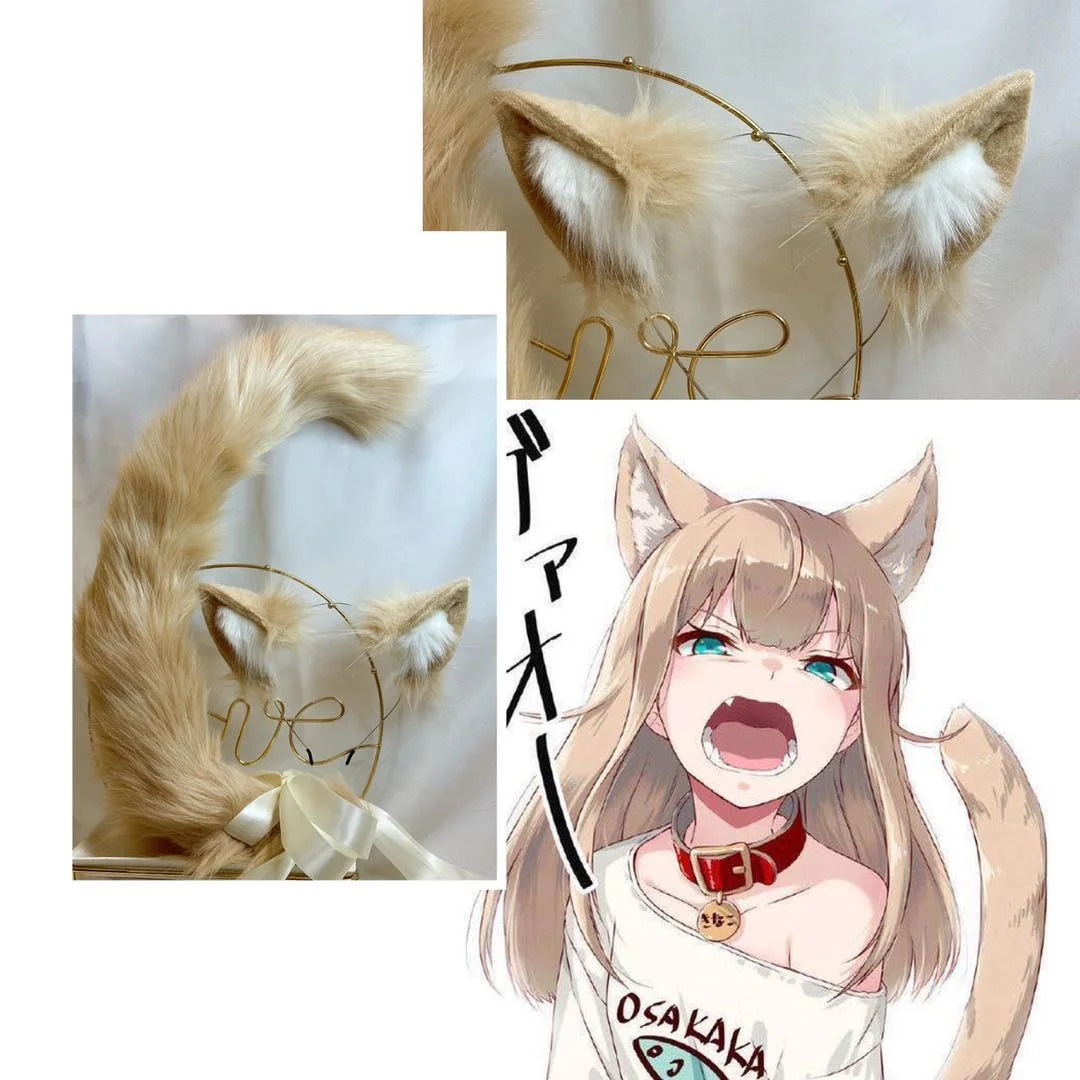 

Cat Girl Simulation Animal Ears KC Beast Tail Wolf Ears Cat Ears Fox Ears Hair Bands Custom COSPLAY