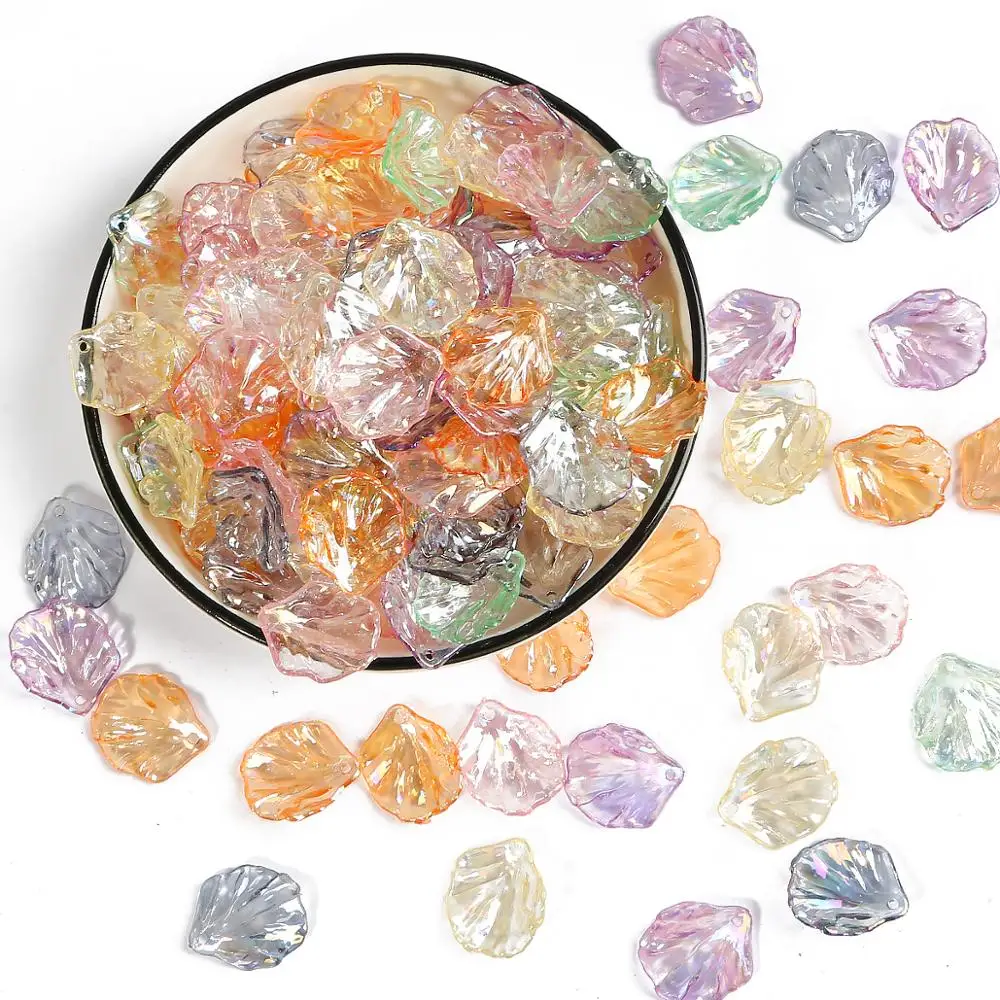 20 шт. цветные бусины из АБС пластика с имитацией жемчуга в виде лепестков пиона