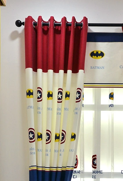 Cloth Curtain Мстители Капитан Америка Бэтмен занавеска из тюли с вышивкой для мальчиков спальня гостиная мультфильм дети затемненные занавески D3 - Цвет: Cloth Curtain