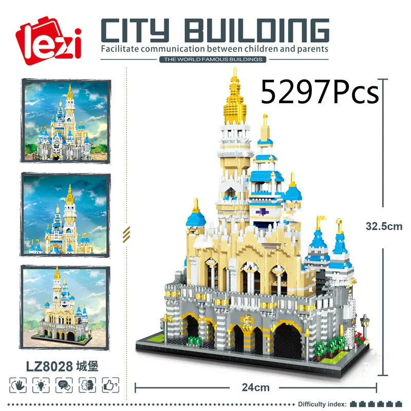 

Small Particle Building Blocks Miniature Princess Dream Castle Architecture Mini Bricks Educational Toys for Children Gifts Gift