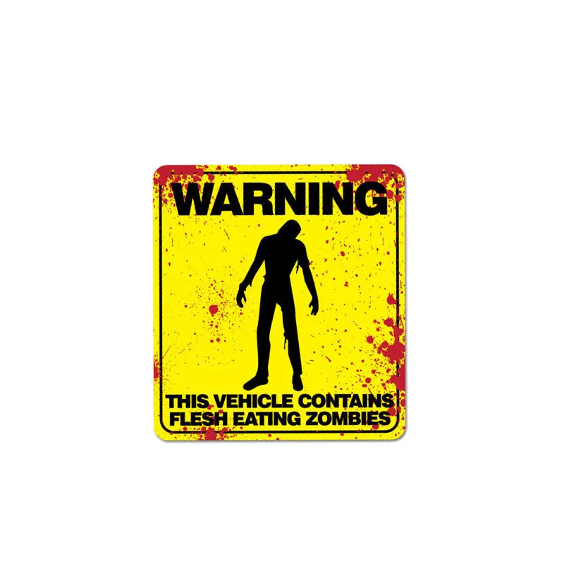 

New Warning Contains Flesh Eating Zombies Car Stickers Bumper Rear Windshield Suv Decal Auto Exterior Decoration KK15*15cm