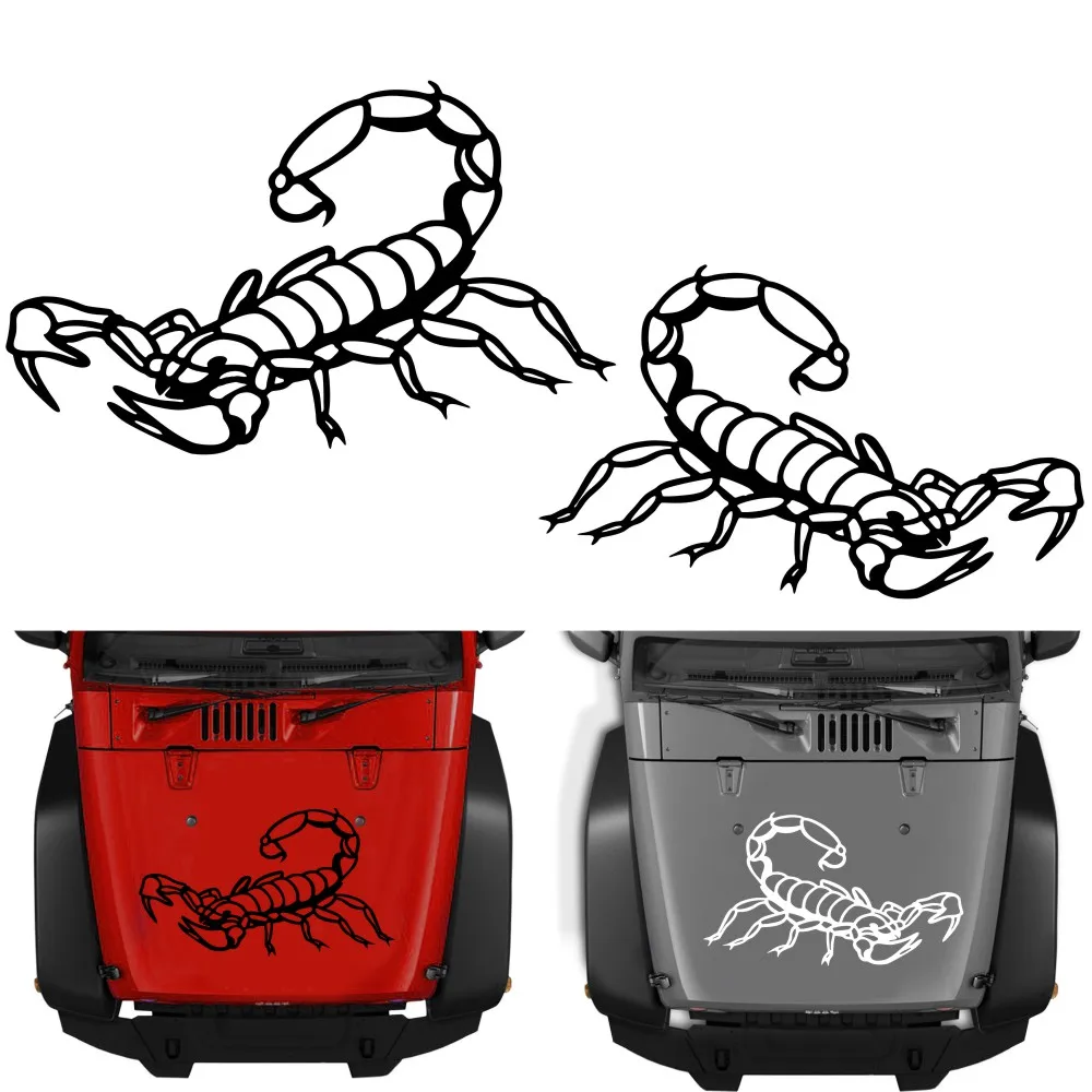 

2PCS Angry scorpions graphical modelling adornment jeep car sticker DIY vinyl decals pickup truck hood a side door accessories