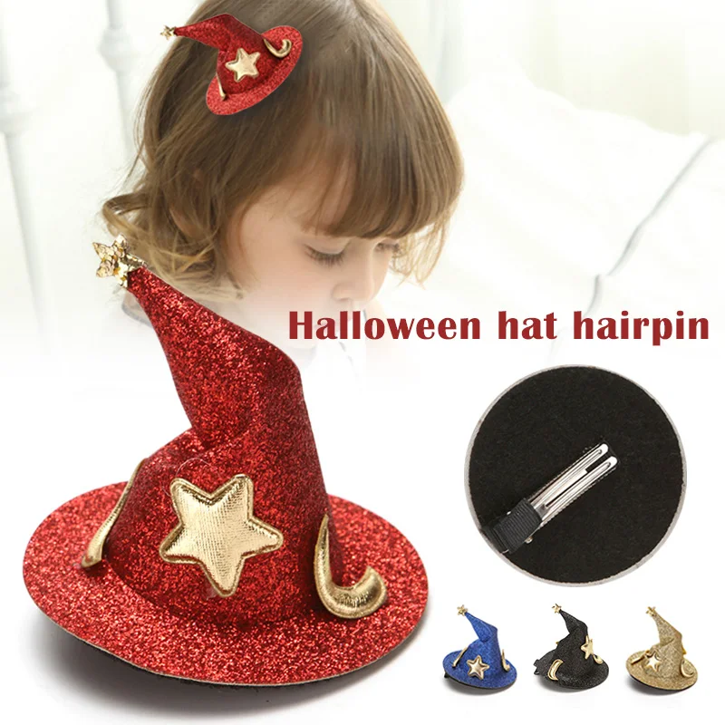 Хэллоуин Детская головная пряжка зажим ведьма шляпа призрак повязка украшение