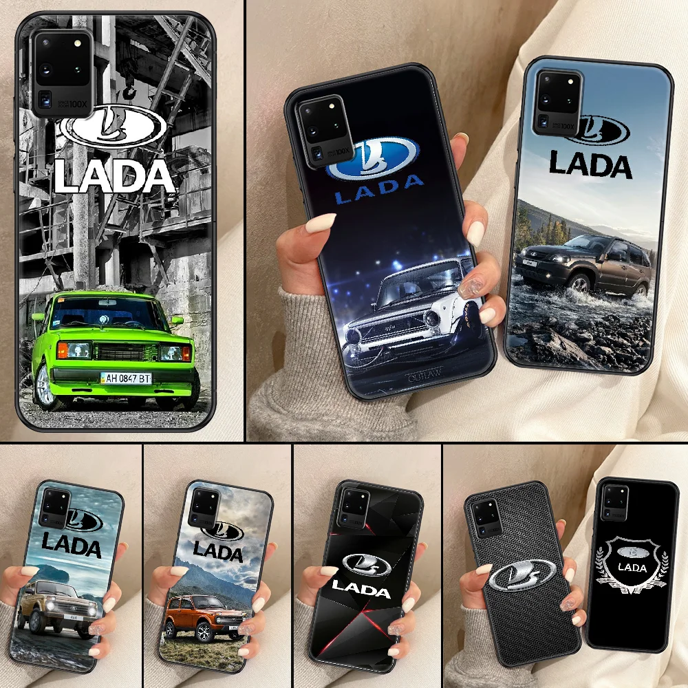 

Russia Lada Car Phone case For Samsung Galaxy Note 4 8 9 10 20 S8 S9 S10 S10E S20 Plus UITRA Ultra black art funda soft cover
