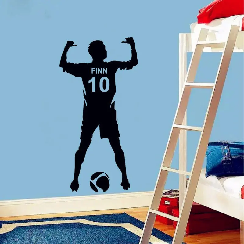

Football Personalized Name & Number Vinyl Wall Decal Poster Wall Art Decor-Kids & Boy Bedroom Soccer Wall Sticker decoration3YD4