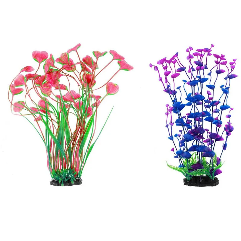 2 упаковки искусственный аквариумный декор из растений пластиковые аквариумные