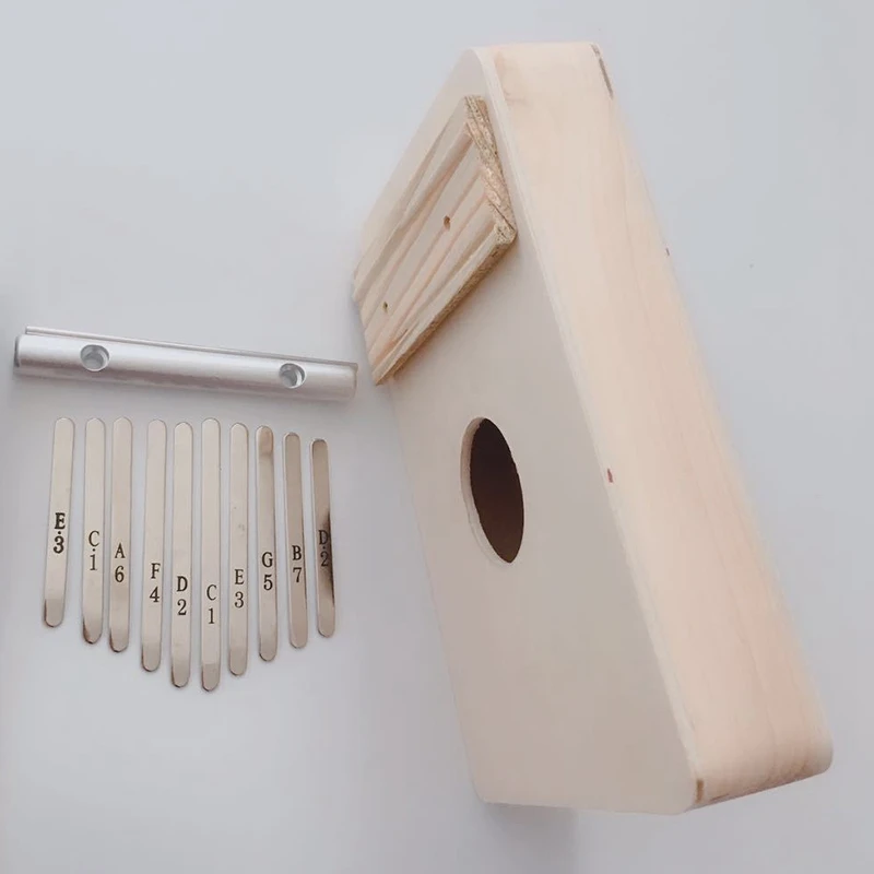 10 клавишный калимба Diy Набор бас дерево большой палец фортепиано Mbira для картина