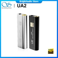 shanling ua2 es9038q2m hifi audio portable usb dac cable amp 2 5mm balanced 3 5mm output pcm768 dsd512 compatible ios android