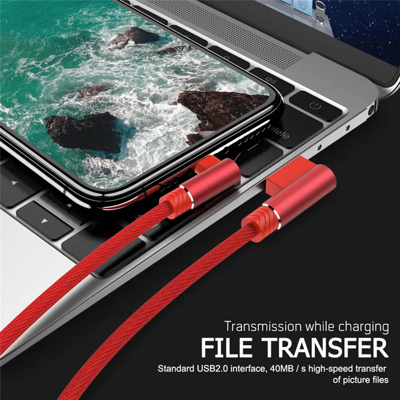 USB-кабель для быстрой зарядки и передачи данных 90 градусов iPhone 11 12 Pro Max 5 6 6s 7 8 Plus X XR