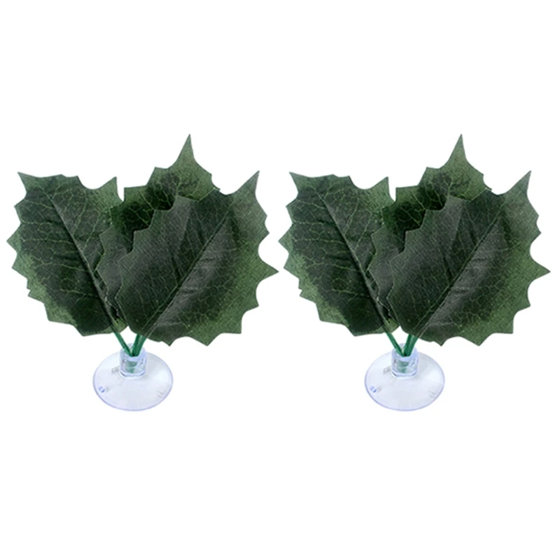 

2Pcs Fish Tank Aquarium Artificial Leaf Betta Fish Rest Spawning Ornamental Plant Fish Hide Play Bed Habitat Beta Leaf Hammock