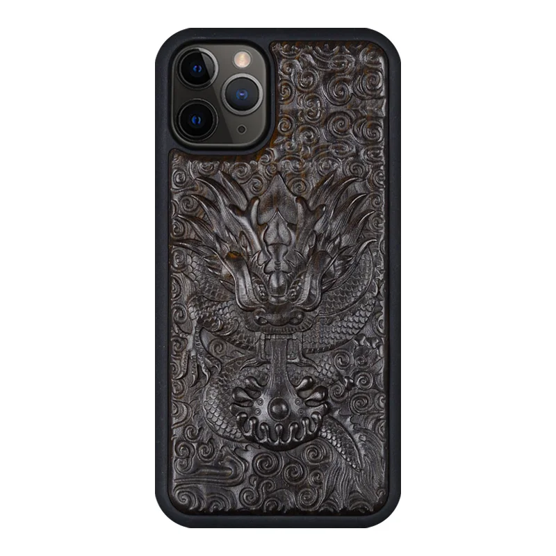 Чехол для iPhone 11 Pro Max черное дерево 3D стерео тиснение резная деревянная Задняя накладка чехла из ТПУ для iPhone 11 iPhone 11 Pro - Цвет: color 3