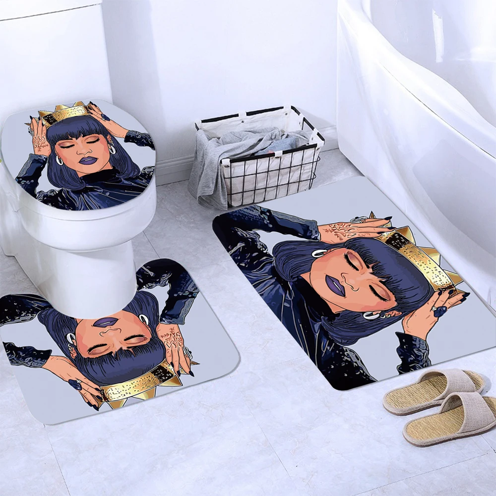 Bipoobee африканские женщины с короной занавески для ванной комплект Нескользящие