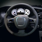 Черная искусственная кожа Чехол рулевого колеса автомобиля для Audi A3 (8P) 2008-2013 A4 (B8) 2008-2010 A5 2008-2010 A6 (C6) 2007-11
