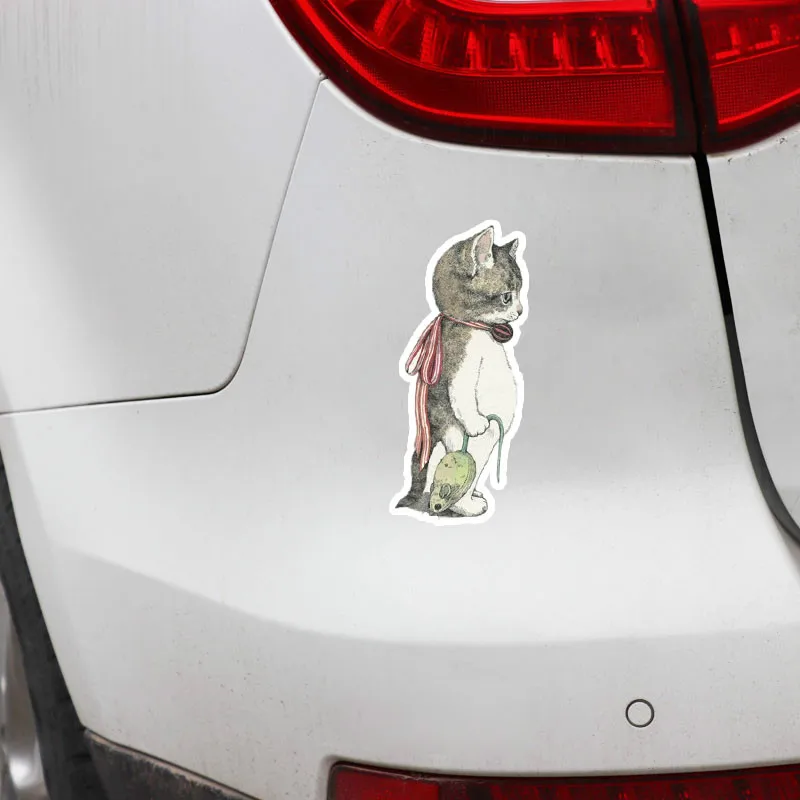 EBdecal Милая кошачья ловля мышь для Авто/бампера/окна/настенные наклейки DIY Декор