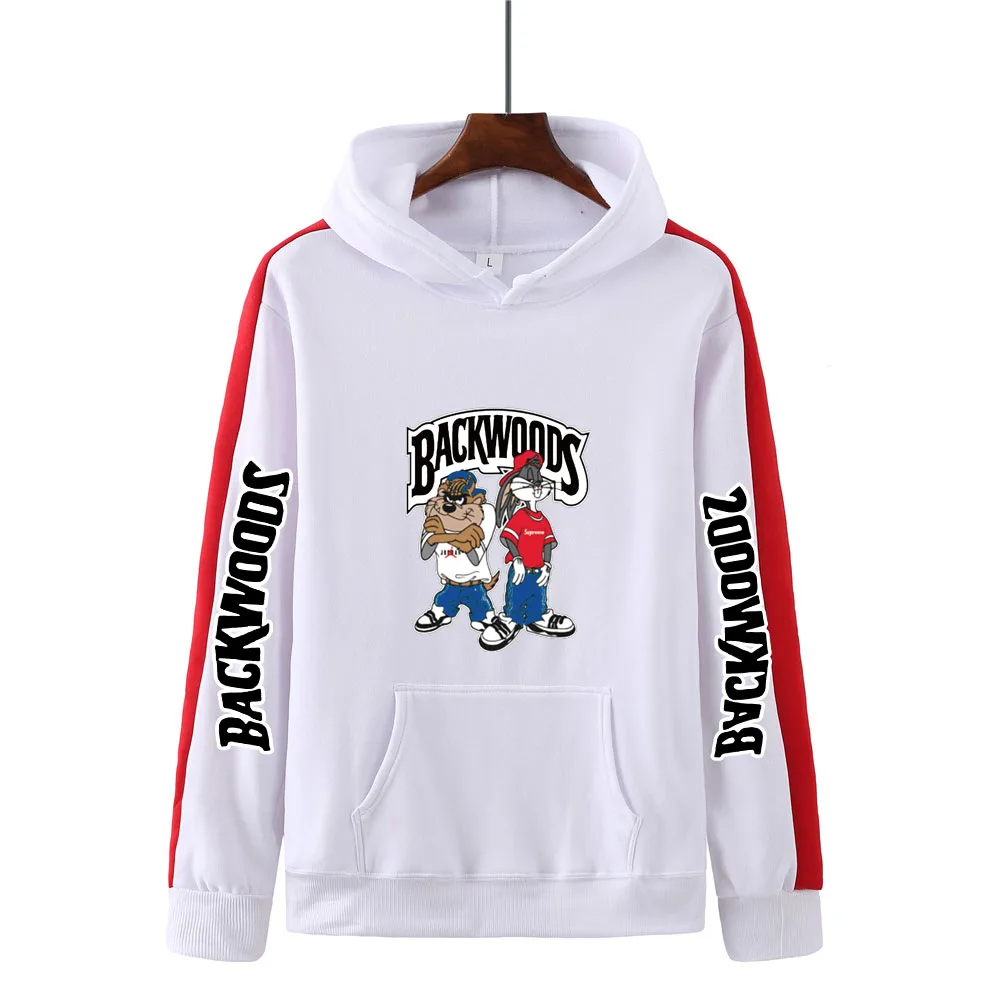 

JUICEWRLD Autumn Winter Men's Women's 2piece Casual Sportswear Fleece Pocket Personality Cartoon Striped Couple Hooded Pullover