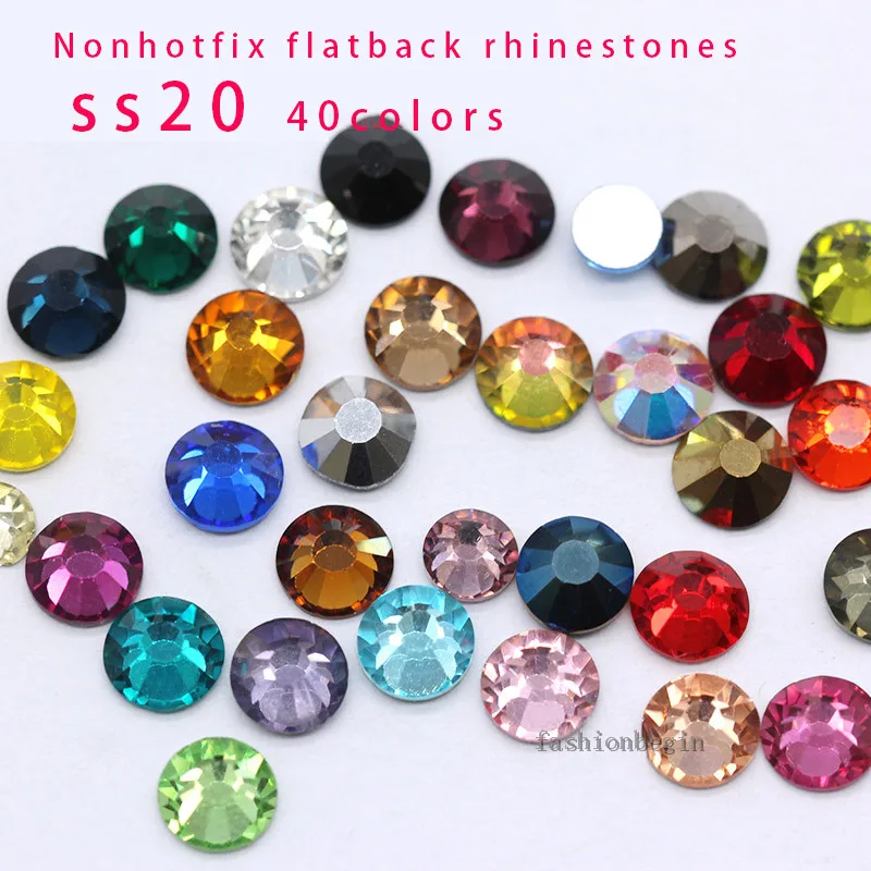 1440 шт./пакет ss20 5 мм Flatback Стразы с прямой основой украшения камнями и стразами