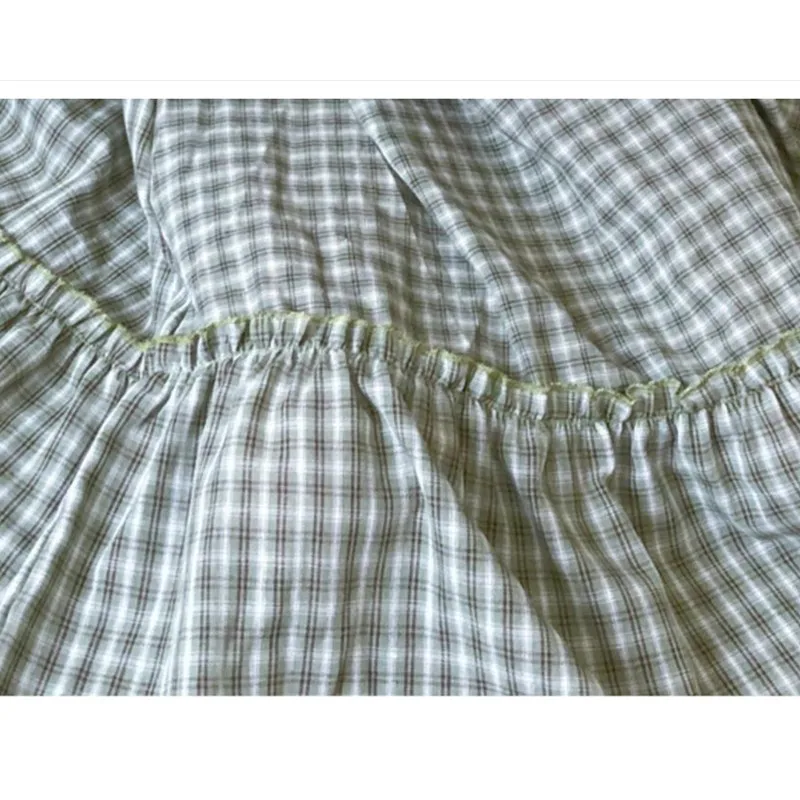 4 to 16 years kids &amp teenager girls long sleeve plaid v-neck ruffle flare midi dress child girl fashion fall autumn | Детская одежда