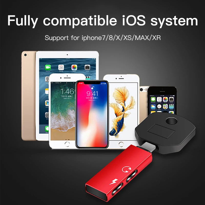 ! ACCEZZ адаптер для звонков с двойным освещением Iphone 7 8 Plus X XS MAX XR IOS 11 12 разъемов
